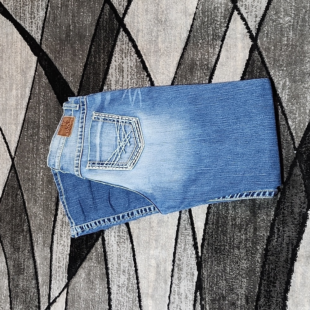 VINTAGE BKE DREW EMBROIDERED BOOT-LEG DENIM JEAN PRICE FIRM